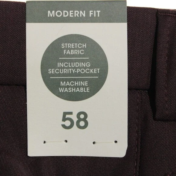 Meyer NWT Dress Pants Size 58 (US 42) Modern Fit Bonn in Purple Wool Blend